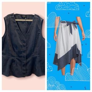 DKNY 2-pc summer top and handkerchief skirt. NWT!